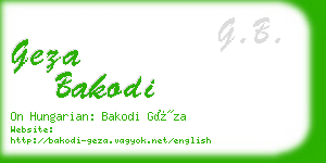 geza bakodi business card